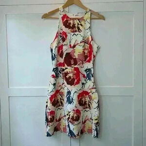 Vintage Abercrombie & Fitch Tank Floral Summer Dress size: L yellow pink white